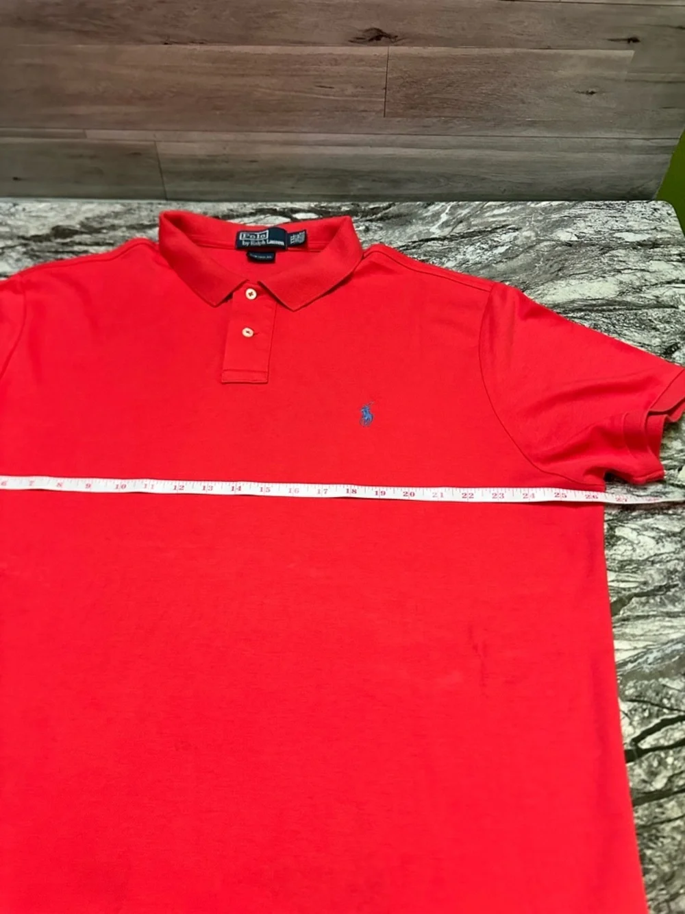 Ralph Lauren Red Polo Shirt with Blue  Logo XXL